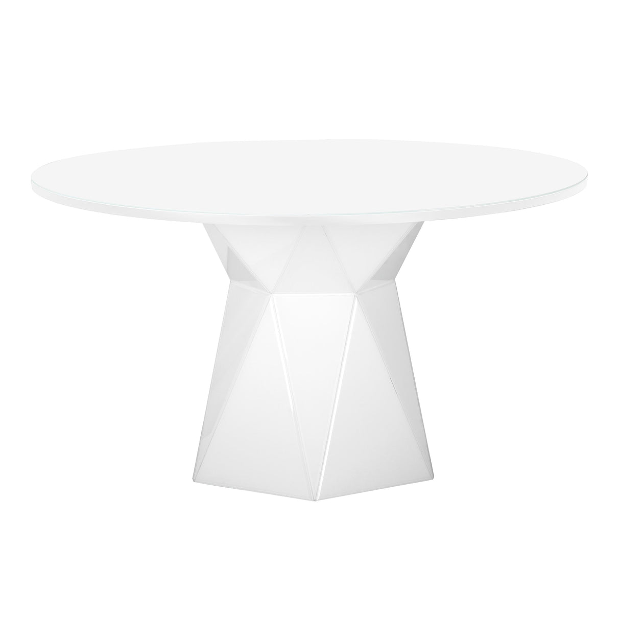 Iris 56" Glass Round Dining Table