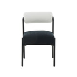 Jolene Cream and Black Performance Linen Dining Chair - Set of 2