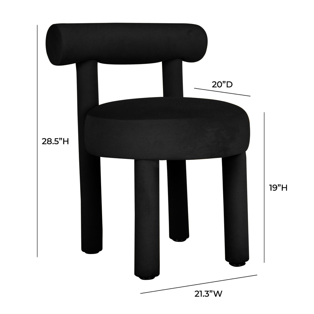 Carmel Black Velvet Dining Chair dimensions