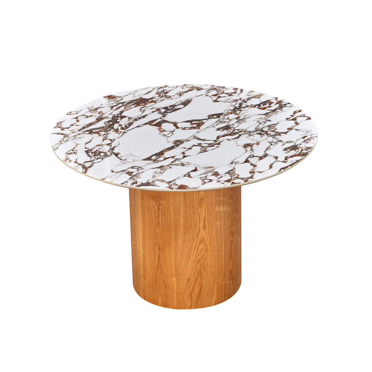 Tamara 47" Marble Ceramic Round Dinette Table