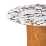 Tamara 47" Marble Ceramic Round Dinette Table