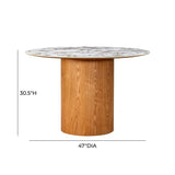 Tamara 47" Marble Ceramic Round Dinette Table