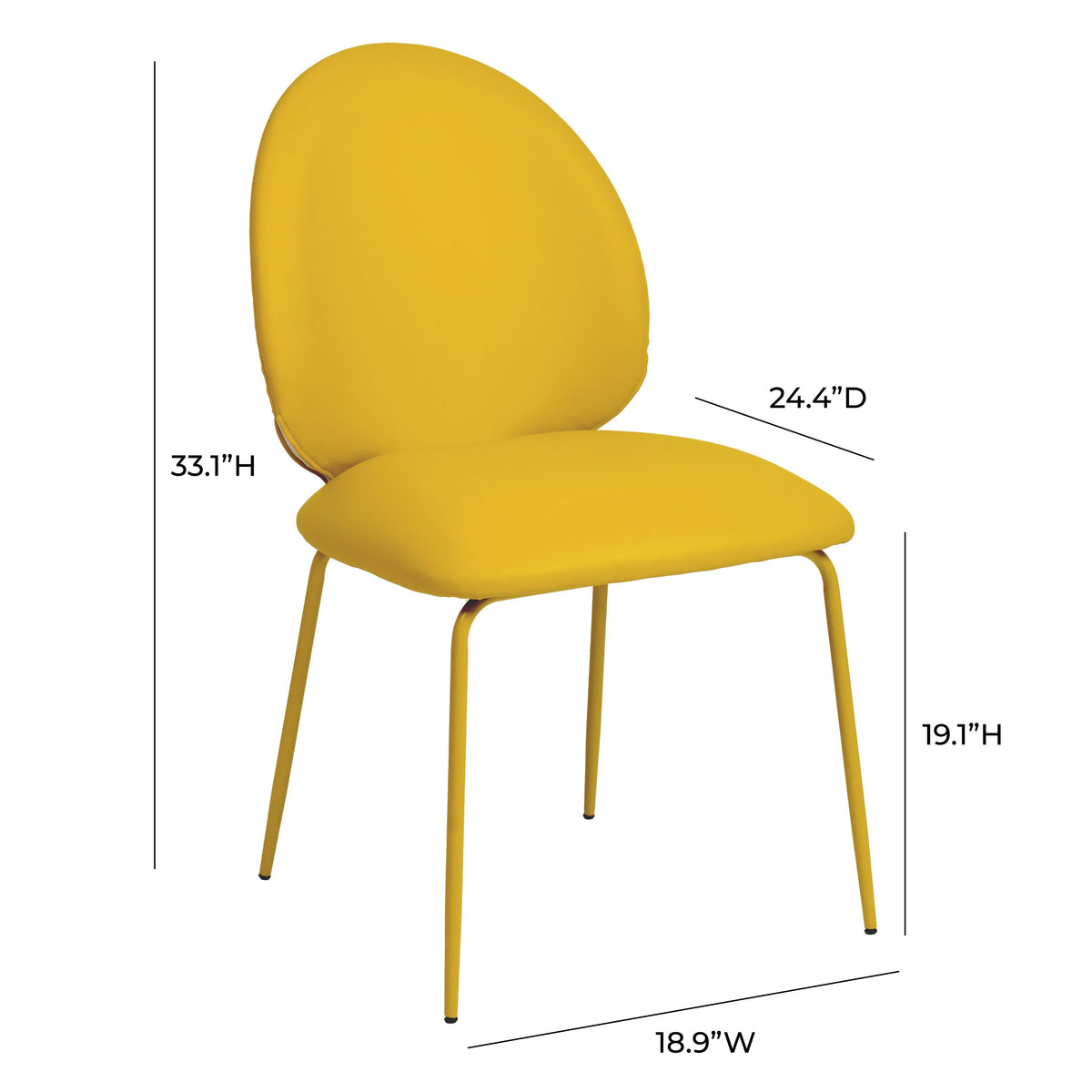 Protective floor glides on iron legs of Lauren dining chair
