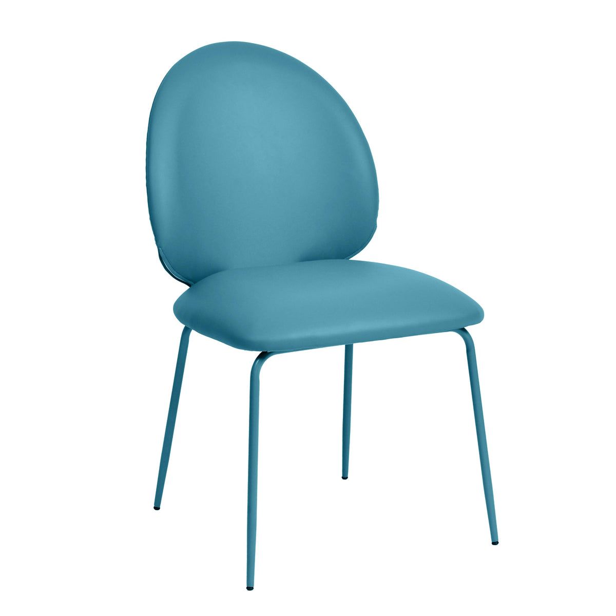 FOAK Lauren green leatherette dining chair in natural light setting