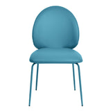 Lauren kitchen dining chair back angle highlighting slim iron frame