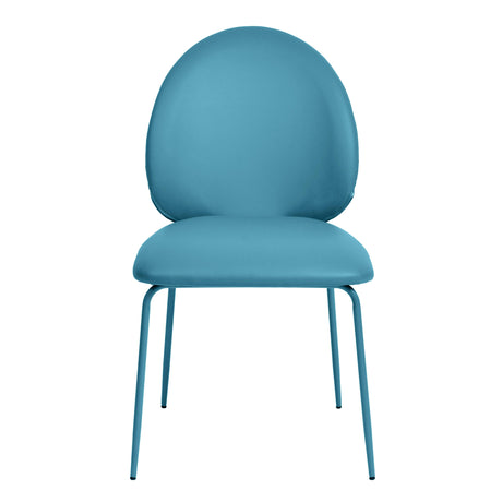 Lauren kitchen dining chair back angle highlighting slim iron frame