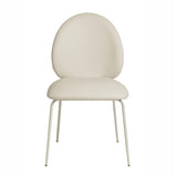 Front facing view of both Lauren vegan leather dining chairs