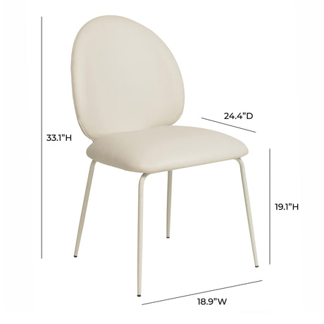 Profile view of Lauren performance vegan leather kitchen chair backrest