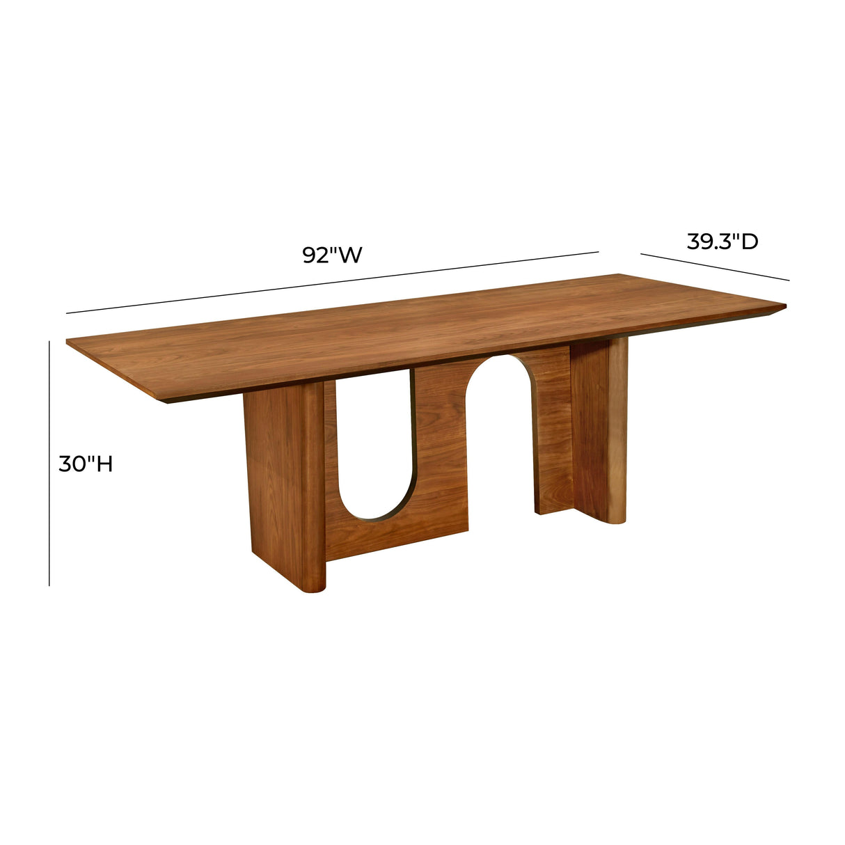 Satra 92" Walnut Rectangular Dining Table