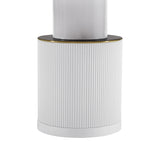 Vanessa 53" White Marble Lacquer Round Dining Table