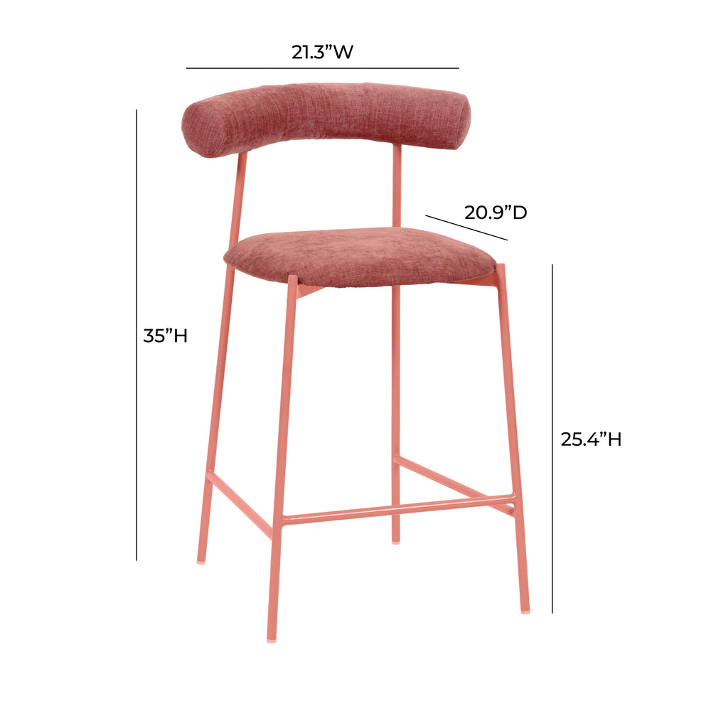 Liliana Mauve Performance Velvet Counter Stool dimensions