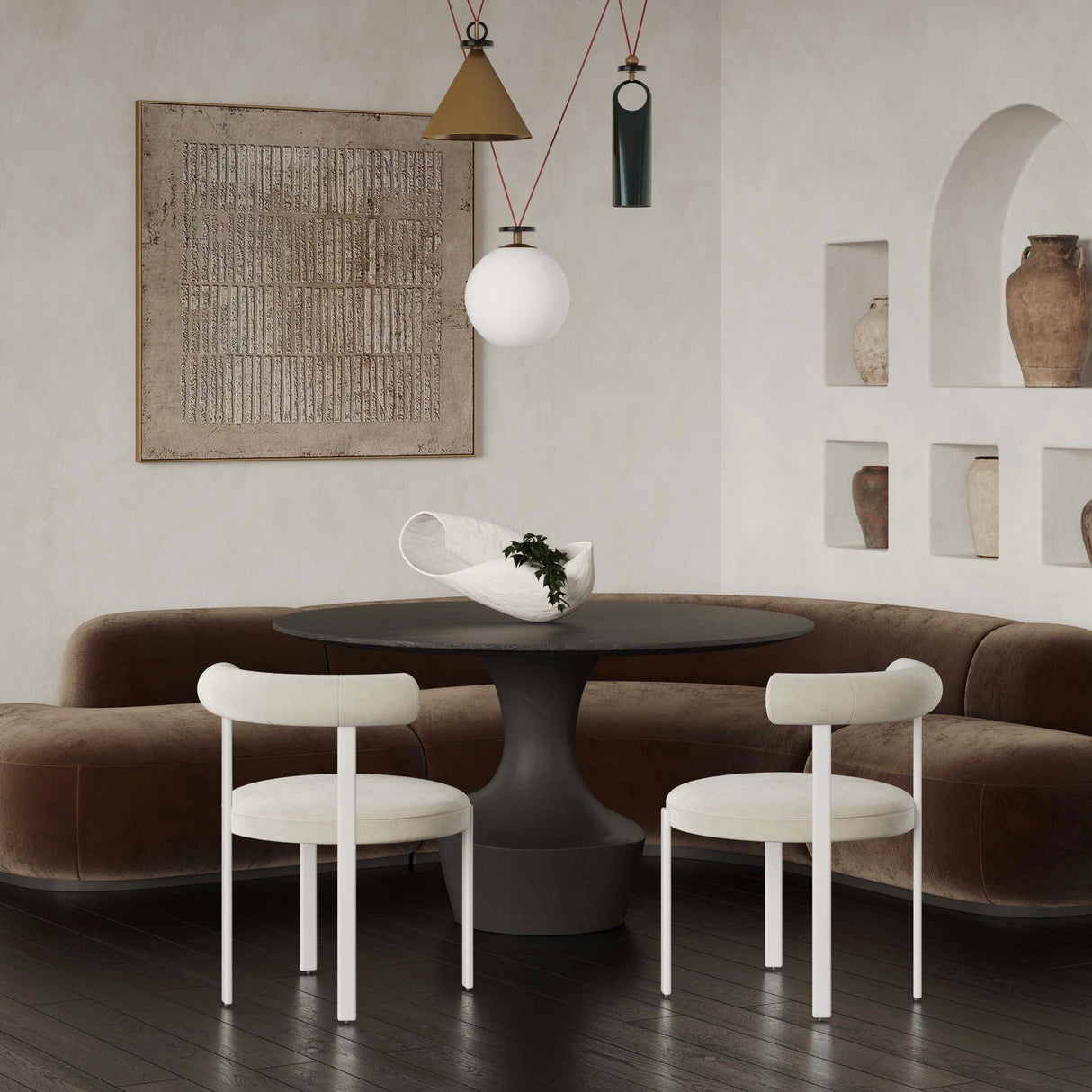 Margaret Performance Chenille Bolster Back Dining Chair