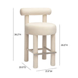Carmel Cream Velvet Counter Stool