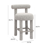 Carmel Black & White Performance Boucle Counter Stool