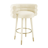 Betty Black Velvet Counter Stool