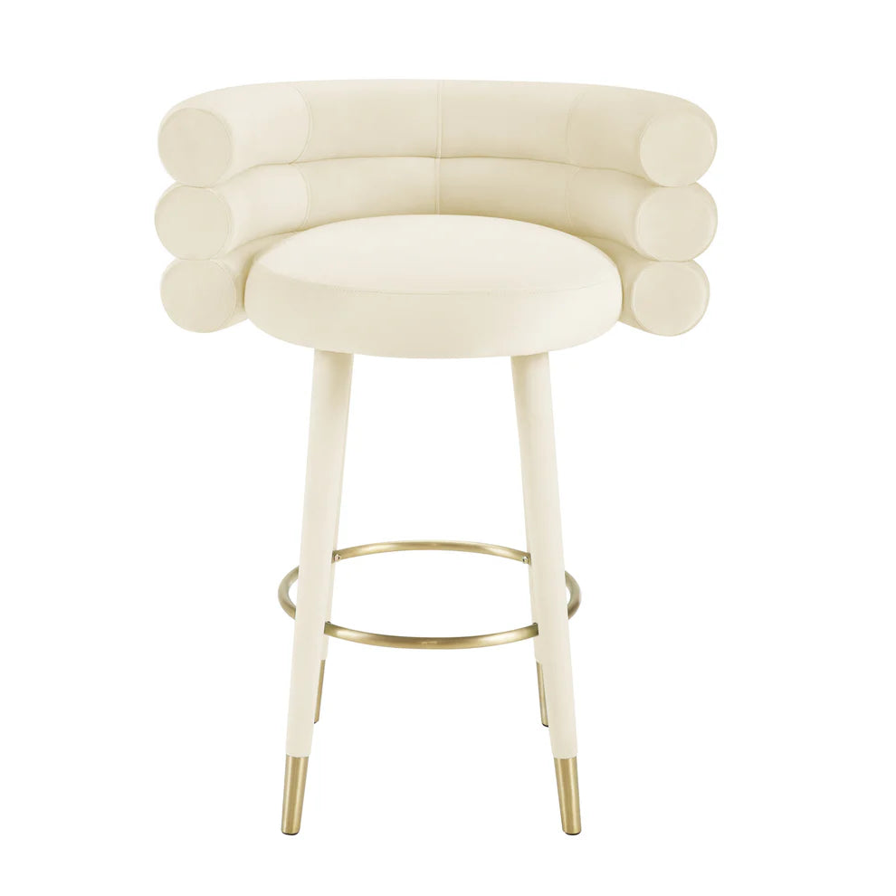 Betty Black Velvet Counter Stool