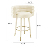 Betty Black Velvet Counter Stool