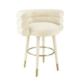 Betty Black Velvet Counter Stool