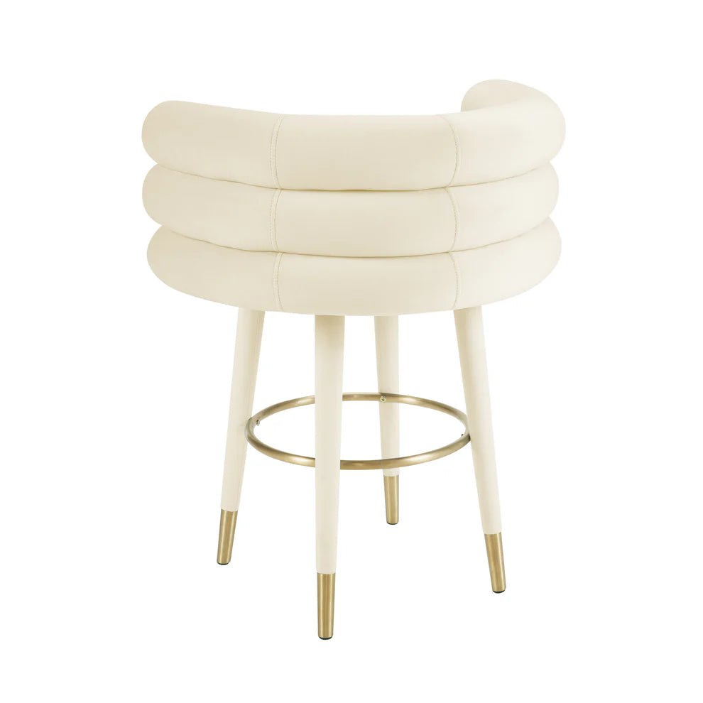 Betty Black Velvet Counter Stool
