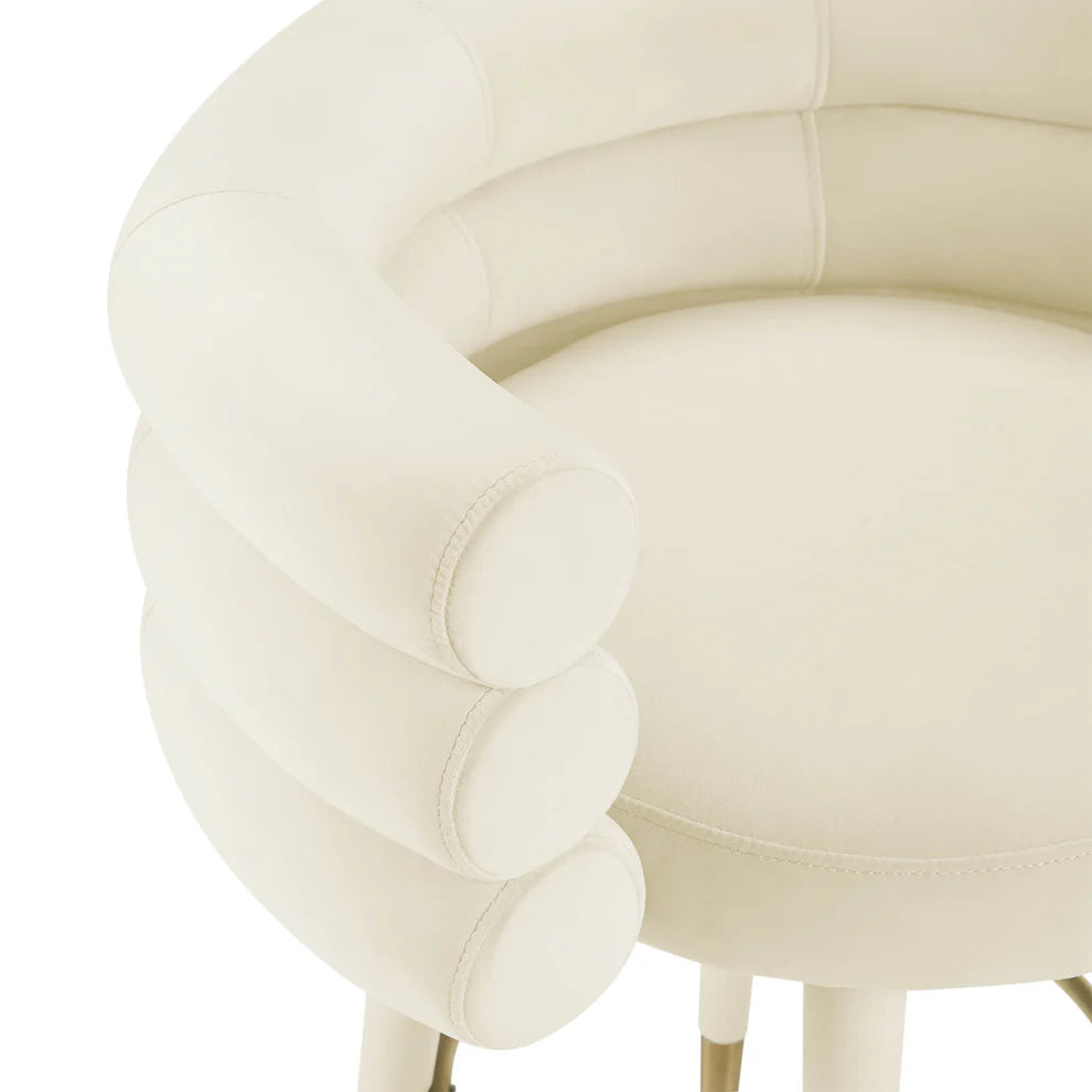 Betty Black Velvet Counter Stool