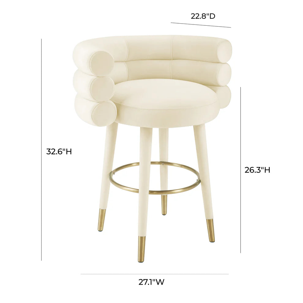 Betty Black Velvet Counter Stool
