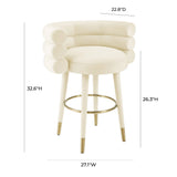 Betty Black Velvet Counter Stool