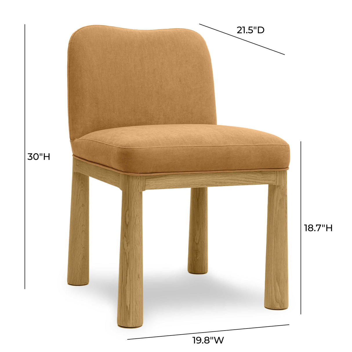 Tiara Performance Velvet and Oak Dining Chair