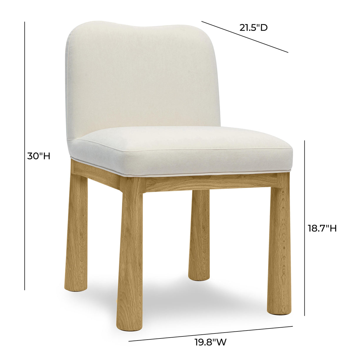 Tiara Performance Velvet and Oak Dining Chair