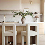 Hazel Black Boucle Counter Stool