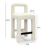 Hazel Black Boucle Counter Stool