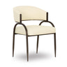 Detail of the non-marking protective floor caps on the Tatum dining chair iron legs
