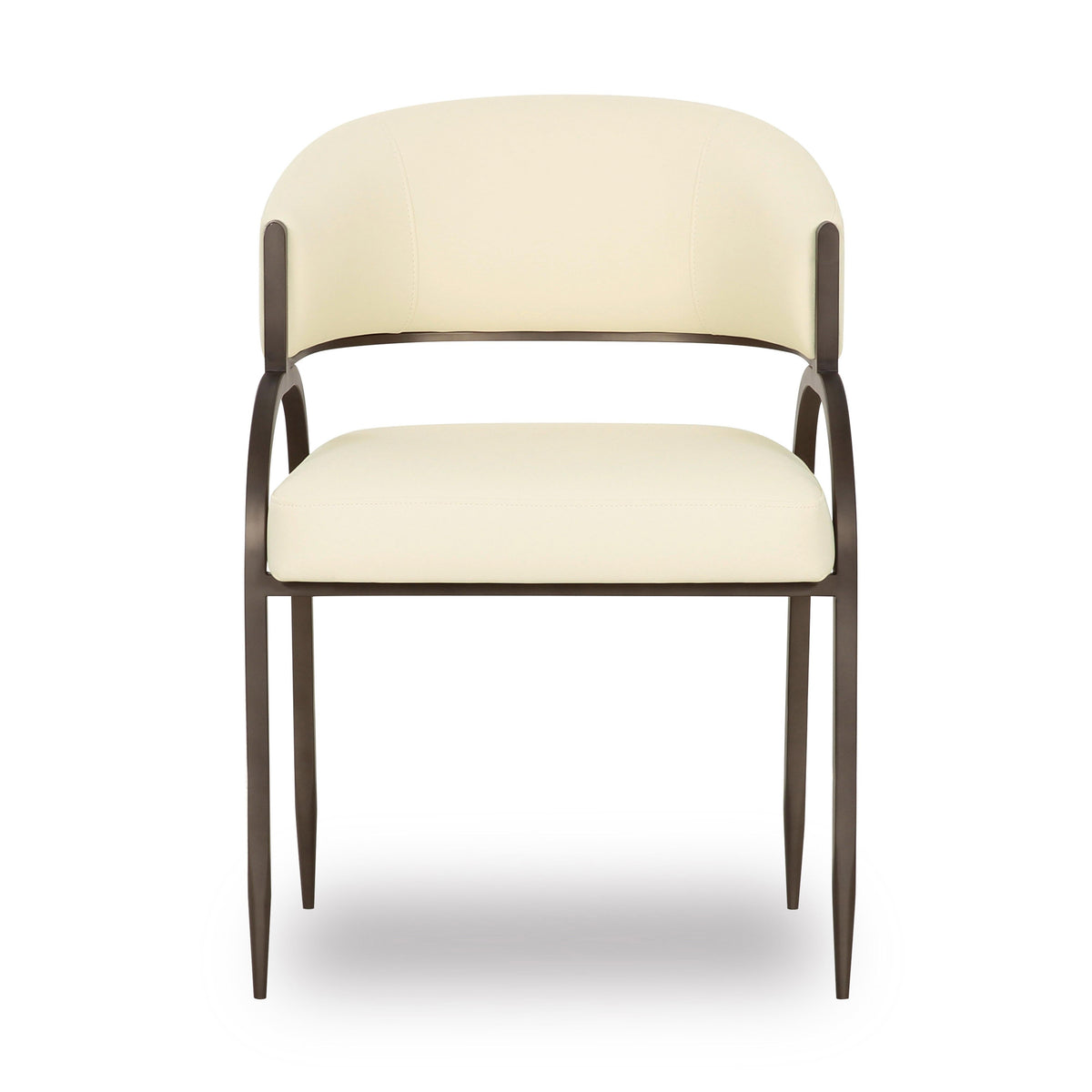 Pair of Tatum vegan leather dining chairs arranged in a modern dining room setting