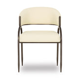 Pair of Tatum vegan leather dining chairs arranged in a modern dining room setting