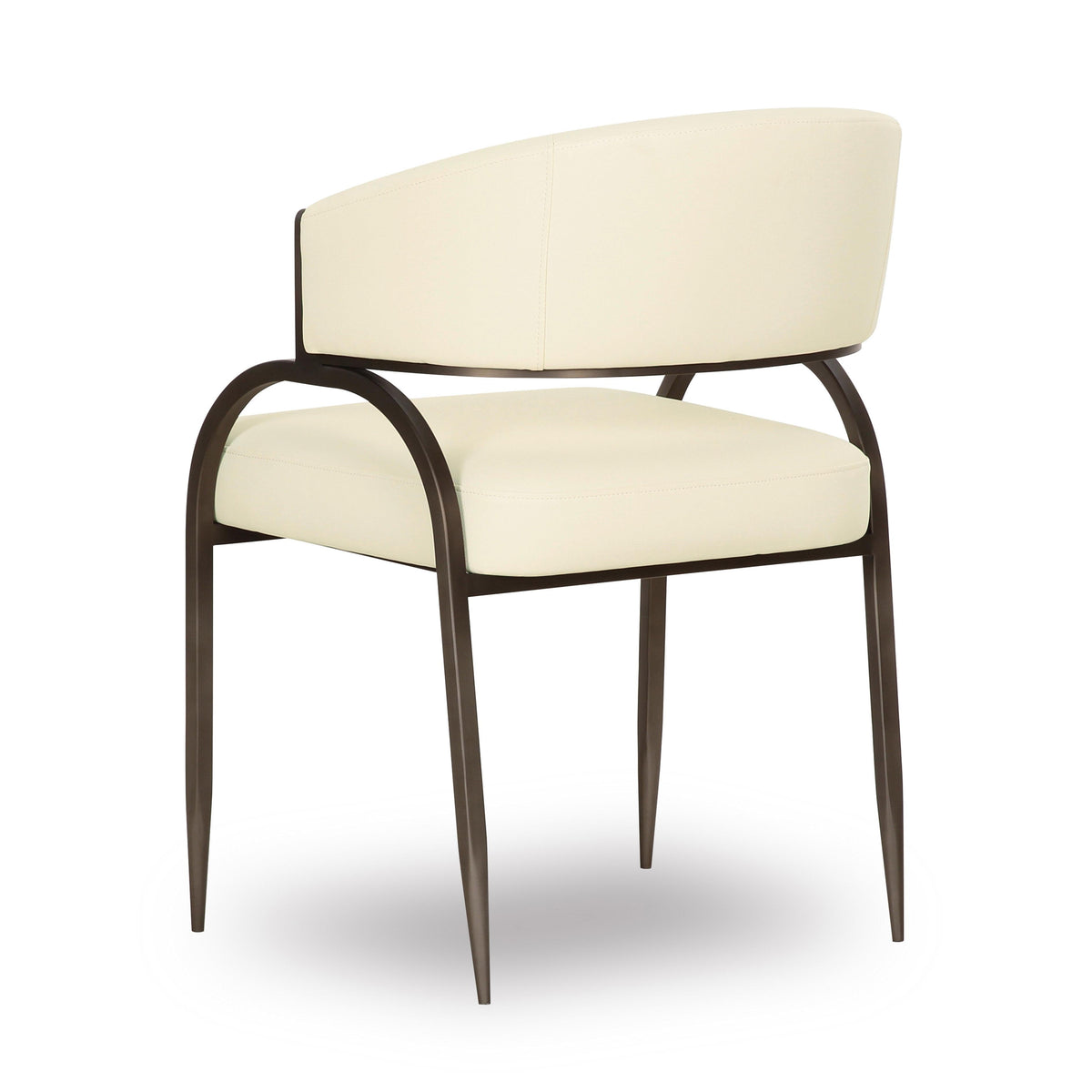 Front view of the Tatum Dining Chair upholstered in Cream vegan leather