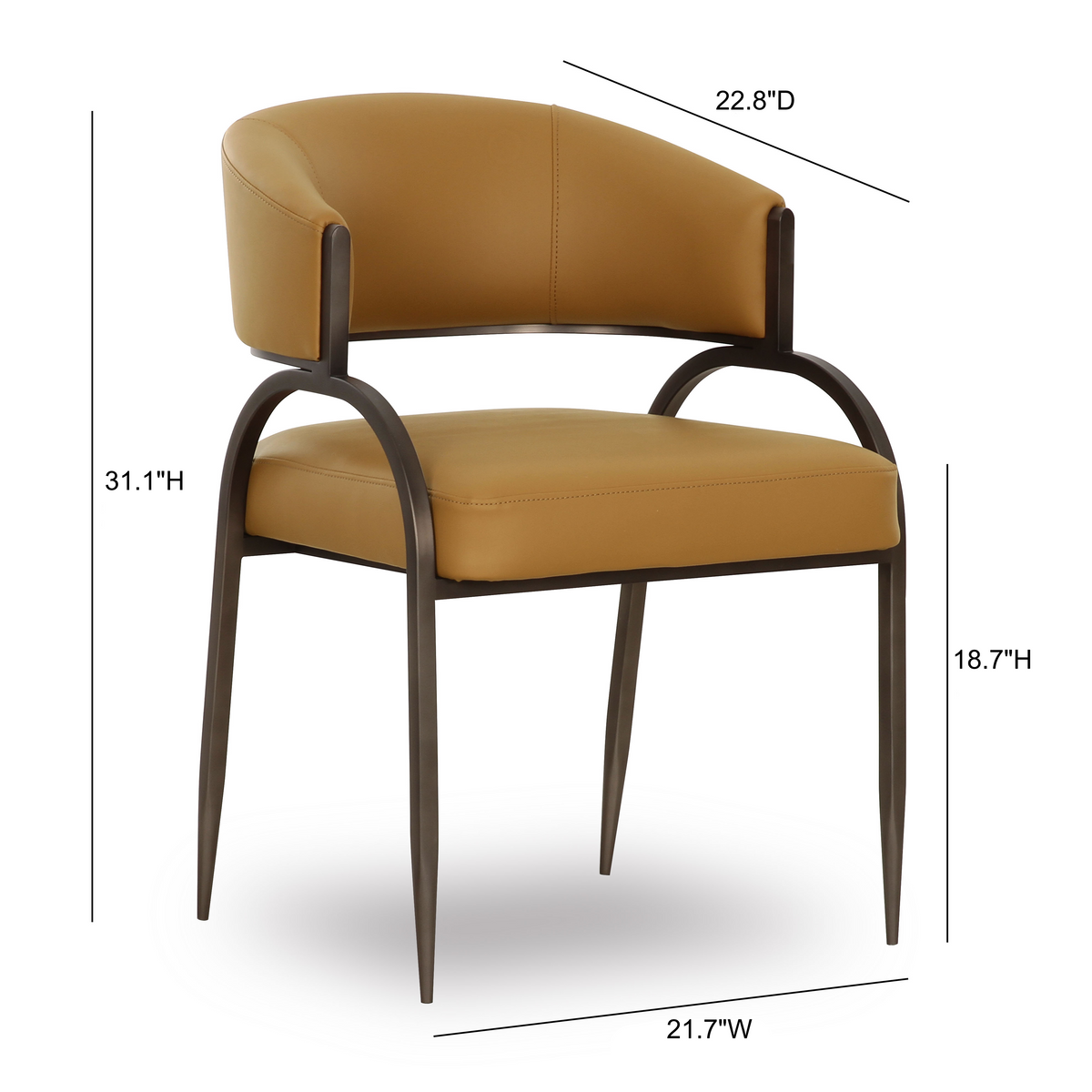 Ambient dining room scene featuring Tatum vegan leather chairs in warm residential lighting
