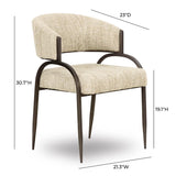Tatum Taupe Textured Performance Boucle Dining Chair