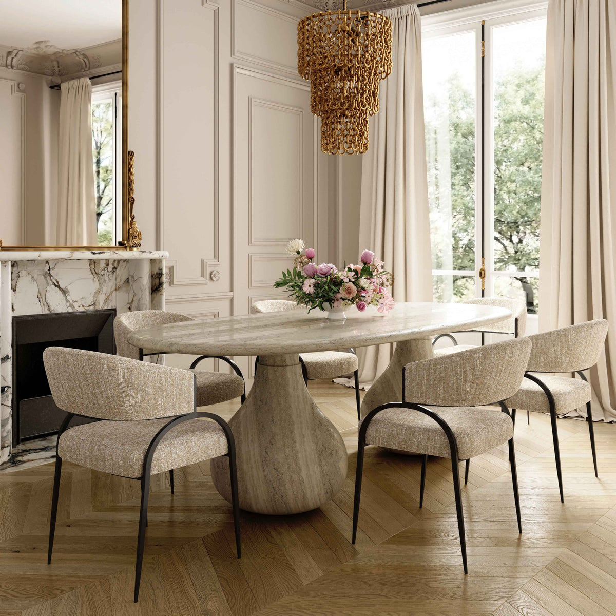 Tatum Taupe Textured Performance Boucle Counter Stool
