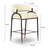 Tatum performance vegan leather counter stool in tan upholstery front angle view