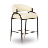 Tatum performance vegan leather counter stool in cream upholstery front perspective