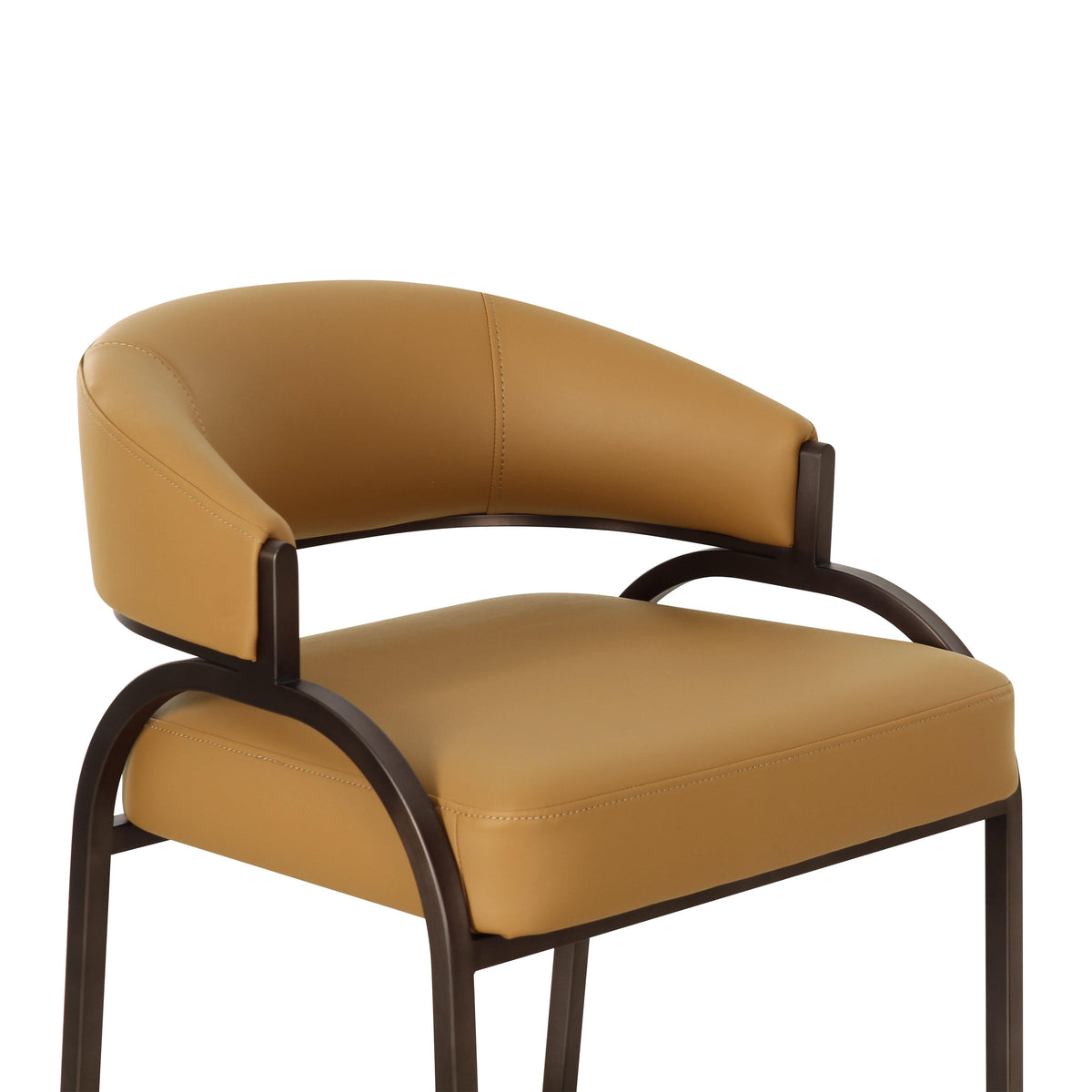 Tatum counter stool footrest crossbar detail showcasing matte black powder coating