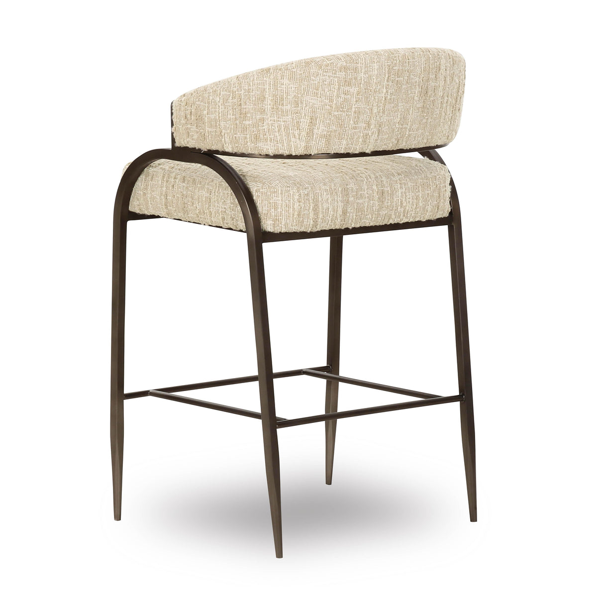 Tatum Taupe Textured Performance Boucle Counter Stool