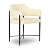 Material detail of cream vegan leather seat cushioning and texture