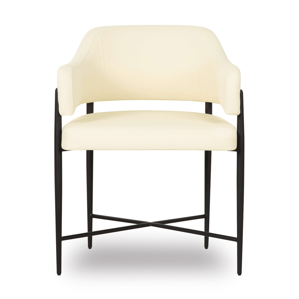 Tan Sezanne contract grade dining chair angled side view