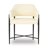 Tan Sezanne contract grade dining chair angled side view