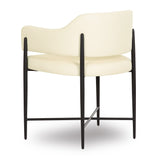 Back perspective of tan Sezanne vegan leather dining chair