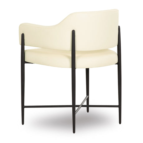 Back perspective of tan Sezanne vegan leather dining chair
