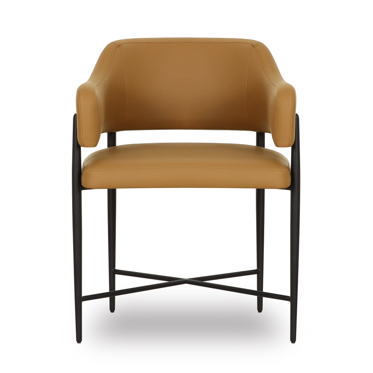 Sezanne vegan leather chair displaying compact armless profile
