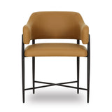 Sezanne vegan leather chair displaying compact armless profile