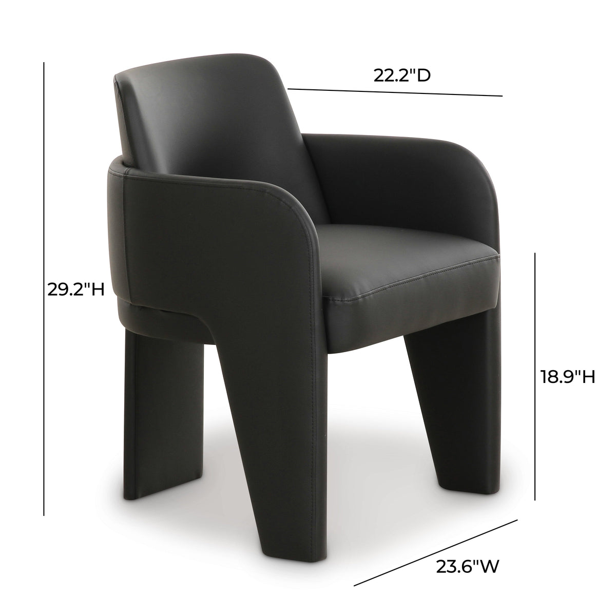 Leo Performance Vegan Leather Dining Chair - View 12