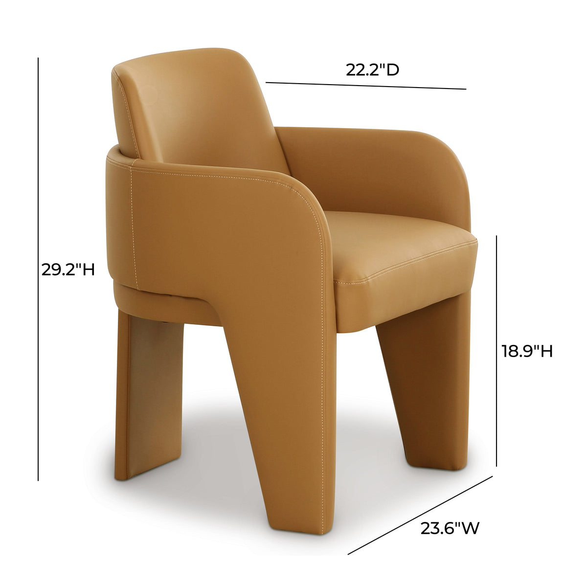 Leo Performance Vegan Leather Dining Chair - View 18